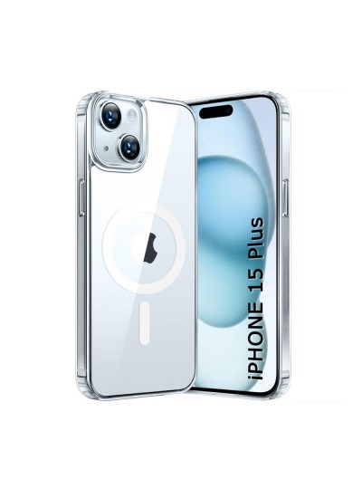 iPhone 15 Plus Kılıf Magsafe Özellikli Şeffaf Silikon Kapak