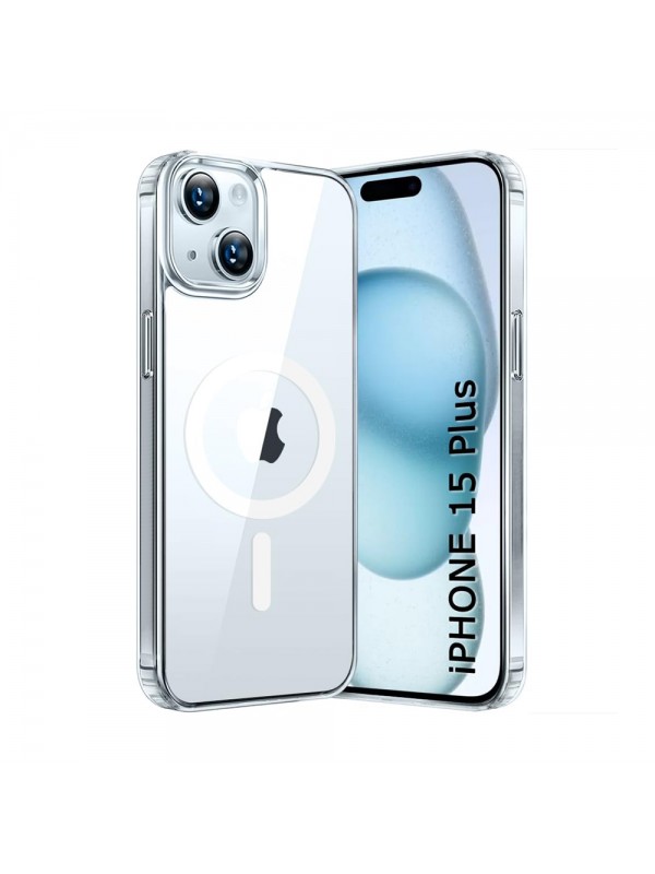 iPhone 15 Plus Kılıf Magsafe Özellikli Şeffaf Silikon Kapak…