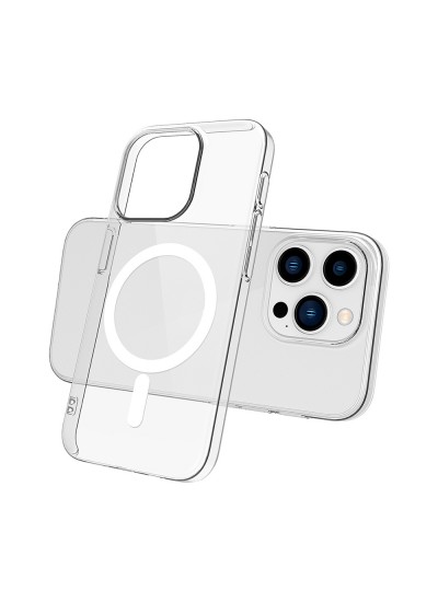 iPhone 15 Pro Max Kılıf Combo Seri Magsafe Özellikli Sararmaz Sert Şeffaf Kapak