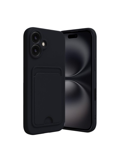 iPhone 16 Cardy Soft Kartlık Cepli Silikon Kapak