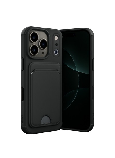 iPhone 17 Pro Cardy Soft Kartlık Cepli Silikon Kapak