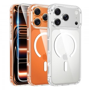 iPhone 17 Pro Max Kılıf Magnetic Seri Magsafe Özellikli Silikon Şeffaf