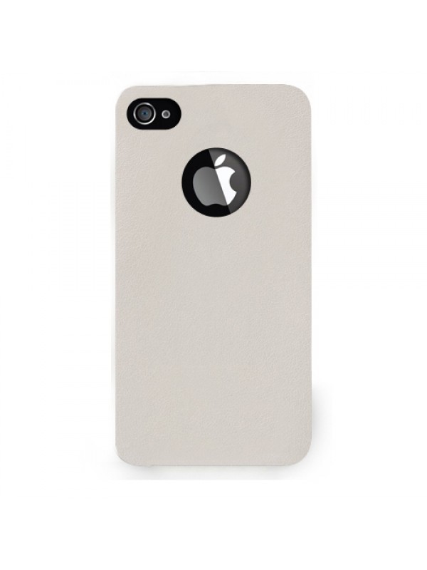 iPhone 4-4s Kılıf Deri Dokulu Arka Kapak Beyaz…