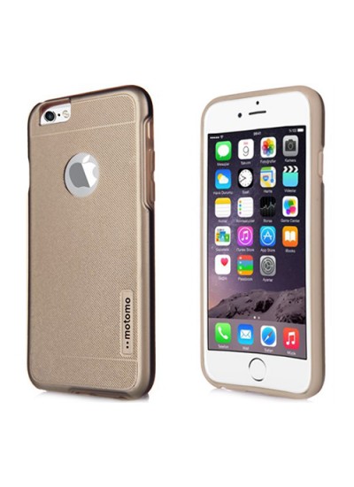 iPhone 4 / 4S Kılıf Motomo Sert Arka Kapak Gold