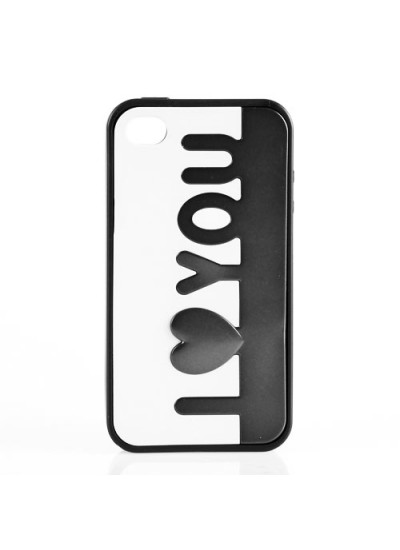iPhone 4 / 4s Taraftar B Silikon Kılıf Siyah-Beyaz