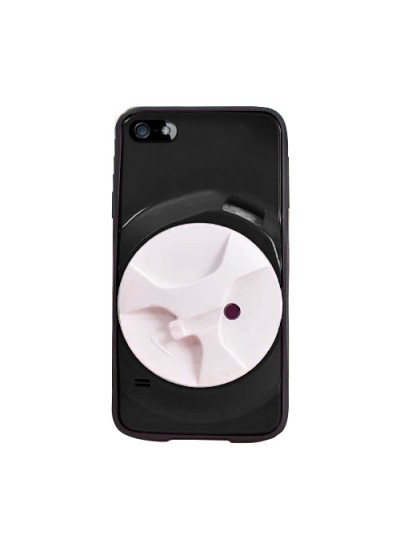 iPhone 5-5s-SE Kulaklık Makaralı Arka Kapak Siyah