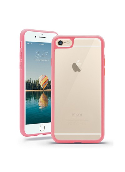 iPhone 6 4,7 inç Çerçeveli Soft Silikon Pembe