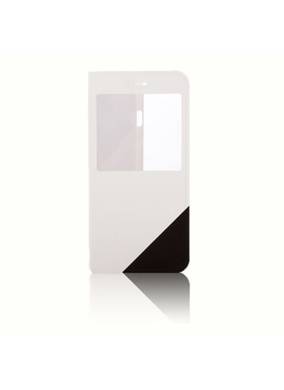 iPhone 6 / 6s İki Renkli Standlı Yan Kapaklı Kılıf Beyaz
