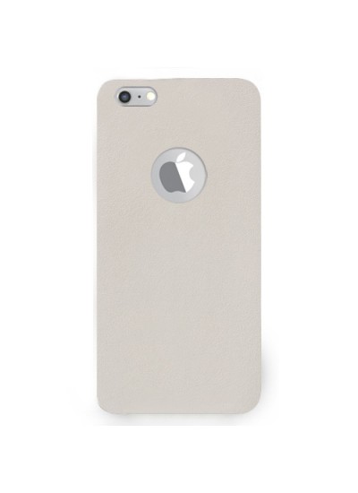 iPhone 6-6s Kılıf Deri Dokulu Arka Kapak Beyaz