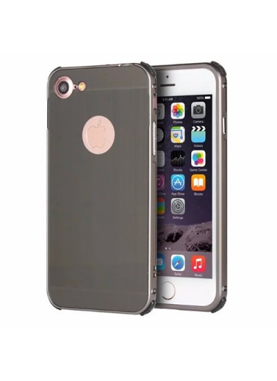 iPhone 6 Plus 0,7 mm Metal Bumper Arka Koruma Kapaklı Siyah