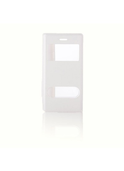 iPhone 6 Plus / 6s Plus Dikişli Yan Kapaklı TPU Kılıf Beyaz