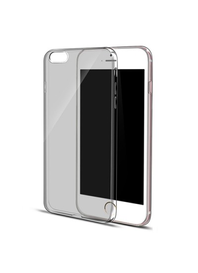 iPhone 6 Plus/6s Plus Kılıf Soft Silikon Şeffaf-Siyah Arka Kapak