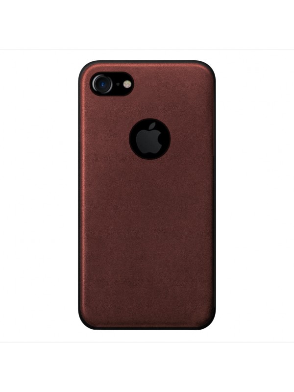 iPhone 7-8 360 Derece Slim Premium Deri Görünümlü Silikon Kılıf Kahv…