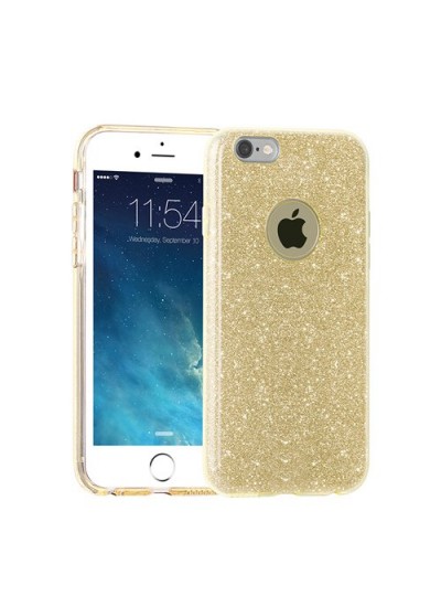 iPhone 7/8 3in1 Simli Silikon Arka Kapak Gold