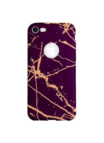 iPhone 7-8 Fırça Desen Silikon Arka Kapak Mor