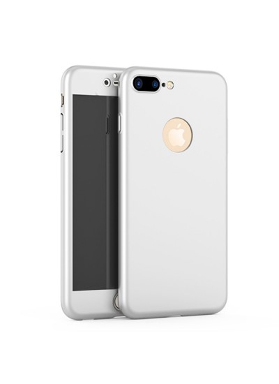iPhone 7-8 Plus 360 Derece Koruma Arka Kapak Gri