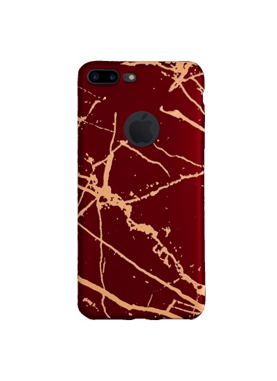 iPhone 7-8 Plus Fırça Desen Silikon Arka Kapak Kırmızı