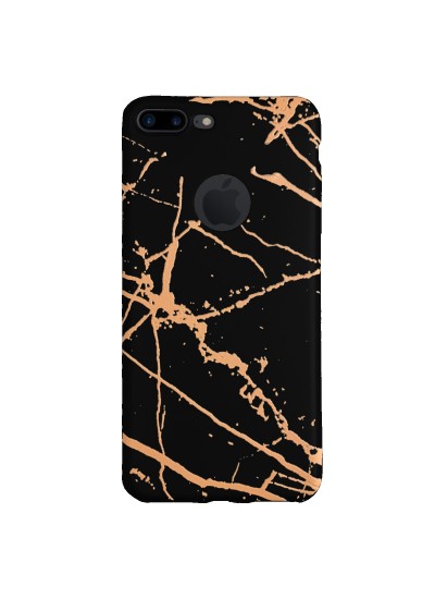 iPhone 7-8 Plus Fırça Desen Silikon Arka Kapak Siyah