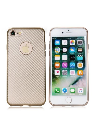 iPhone 7-8 Premium Striped Silikon Arka Kapak Gold
