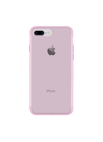 iPhone 7 Plus / 8 Plus Kılıf Soft Silikon Şeffaf-Pembe Arka Kapak
