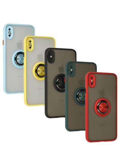 iPhone X / XS Kılıf Montrea Ring Yüzük Stantlı Kapak