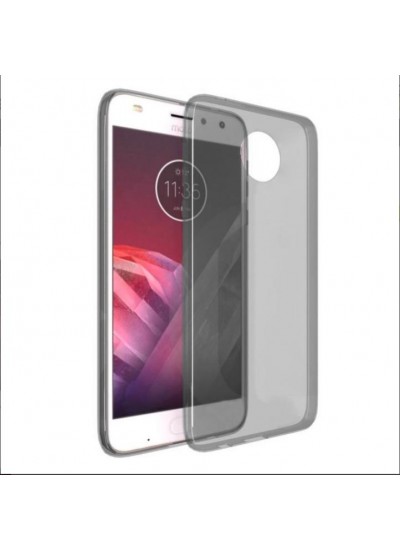 Lenovo Moto Z2 Play Kılıf Soft Silikon Şeffaf-Siyah Arka Kapak
