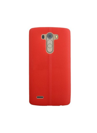 LG G3 D855 Ultra İnce Dikişli TPU Arka Kapak Kırmızı