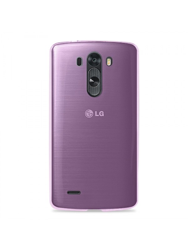 LG G3 Kılıf Soft Silikon Şeffaf-Pembe Arka Kapak…