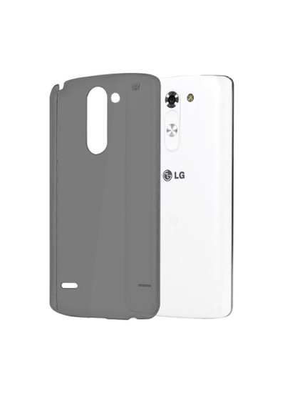 LG G3 Stylus (D693) Kılıf Soft Silikon Şeffaf-Siyah Arka Kapak
