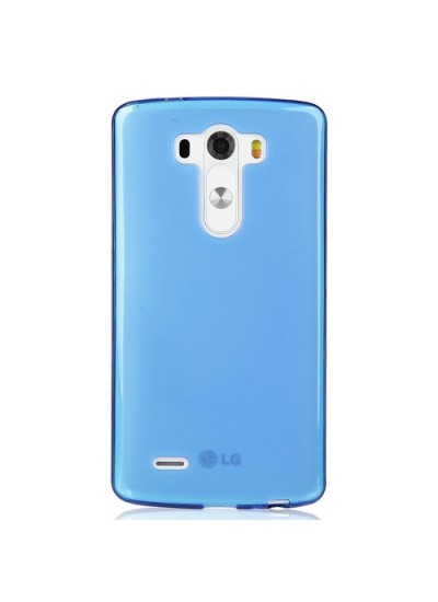 LG G4 Kılıf Soft Silikon Şeffaf-Mavi Arka Kapak