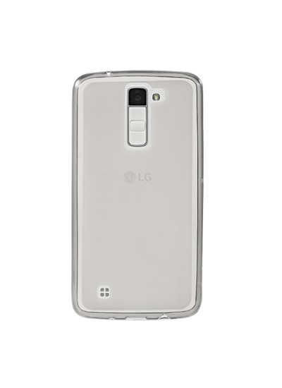 LG K10 (K430) Kılıf Soft Silikon Şeffaf-Siyah Arka Kapak