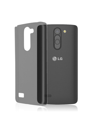 LG L Prime (D337) Kılıf Soft Silikon Şeffaf-Siyah Arka Kapak