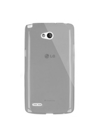 LG L80 (D380) Kılıf Soft Silikon Şeffaf-Siyah Arka Kapak