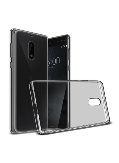 Nokia 5 Kılıf Soft Silikon Şeffaf-Siyah Arka Kapak
