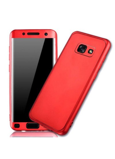 Samsung A3 2017 (A320) 360 Derece Slim Premium Silikon Kılıf Bordo