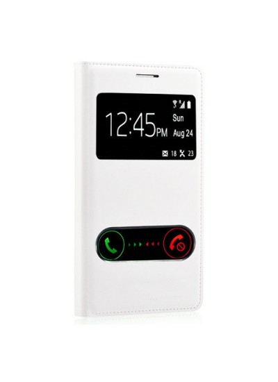 Samsung Alpha G850 Dikişli Yan Kapaklı TPU Kılıf Beyaz
