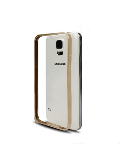 Samsung G900 S5 0,7 mm Metal Bumper Çerçeve Kılıf Gold