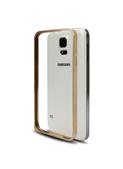 Samsung G900FQ S5 Bumper Çerçeve Kılıf Gold