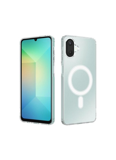Samsung Galaxy A06 Kılıf Magsafe Özellikli Şeffaf Silikon Kapak