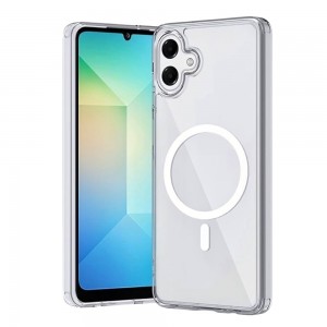 Samsung Galaxy A07 Kılıf Magnetic Seri Magsafe Özellikli Silikon Şeffaf