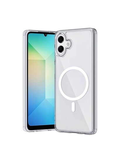 Samsung Galaxy A07 Kılıf Magnetic Seri Magsafe Özellikli Silikon Şeffaf Samsung Galaxy A07 Kılıf Magnetic Seri Magsafe Özellikli Silikon Şeffaf