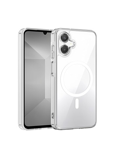 Samsung Galaxy A07 Kılıf Magsafe Özellikli Şeffaf Silikon Kapak