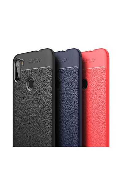 Samsung Galaxy A11 (A115) Kılıf Focus Deri Desen Silikon Arka Kapak