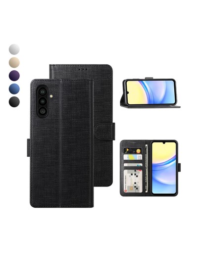 Samsung Galaxy A15 Kılıf FitCase Fabric Kapaklı Cüzdanlı