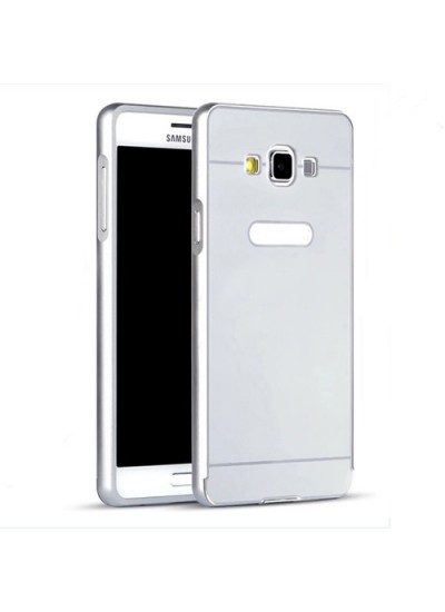 Samsung Galaxy A3 0,7 mm Metal Bumper Arka Koruma Kapaklı Gri