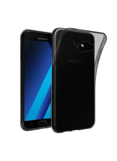Samsung Galaxy A3 2017 (A320) Kılıf Soft Silikon Şeffaf-Siyah Arka Kapak