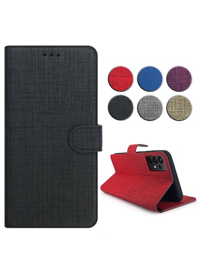 Samsung Galaxy A32 (A325) Kılıf FitCase Fabric Kapaklı Cüzdanlı