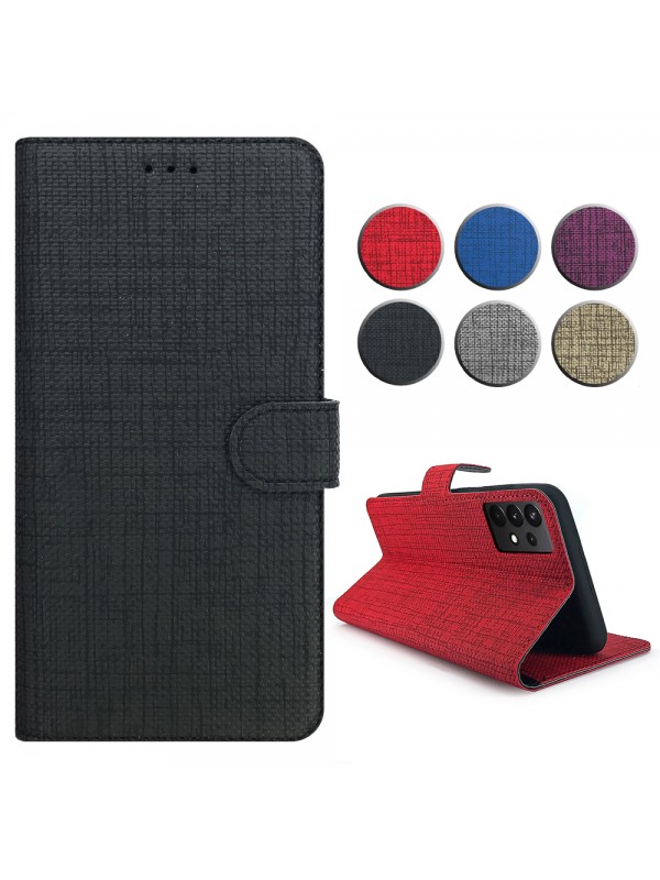 Samsung Galaxy A32 (A325) Kılıf FitCase Fabric Kapaklı Cüzdanlı…