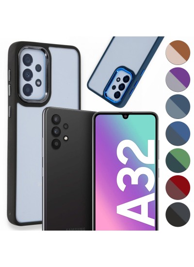 Samsung Galaxy A32 Kılıf Luna Lens Kamera Çerçeveli Silikon Kapak