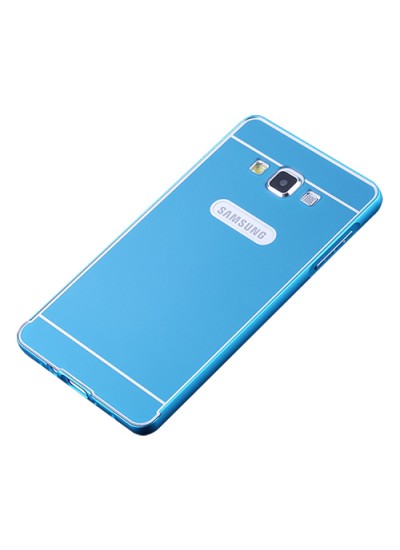 Samsung Galaxy A5 0,7 mm Metal Bumper Arka Koruma Kapaklı Mavi